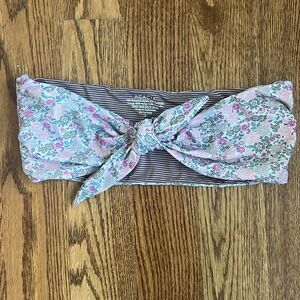 Acacia Baker Bandeau Bikini Top Size Small in Meadow Floral Pink Green White